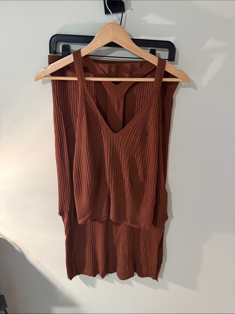 Abercrombie & Fitch Brown Ribbed Knit Skirt Set